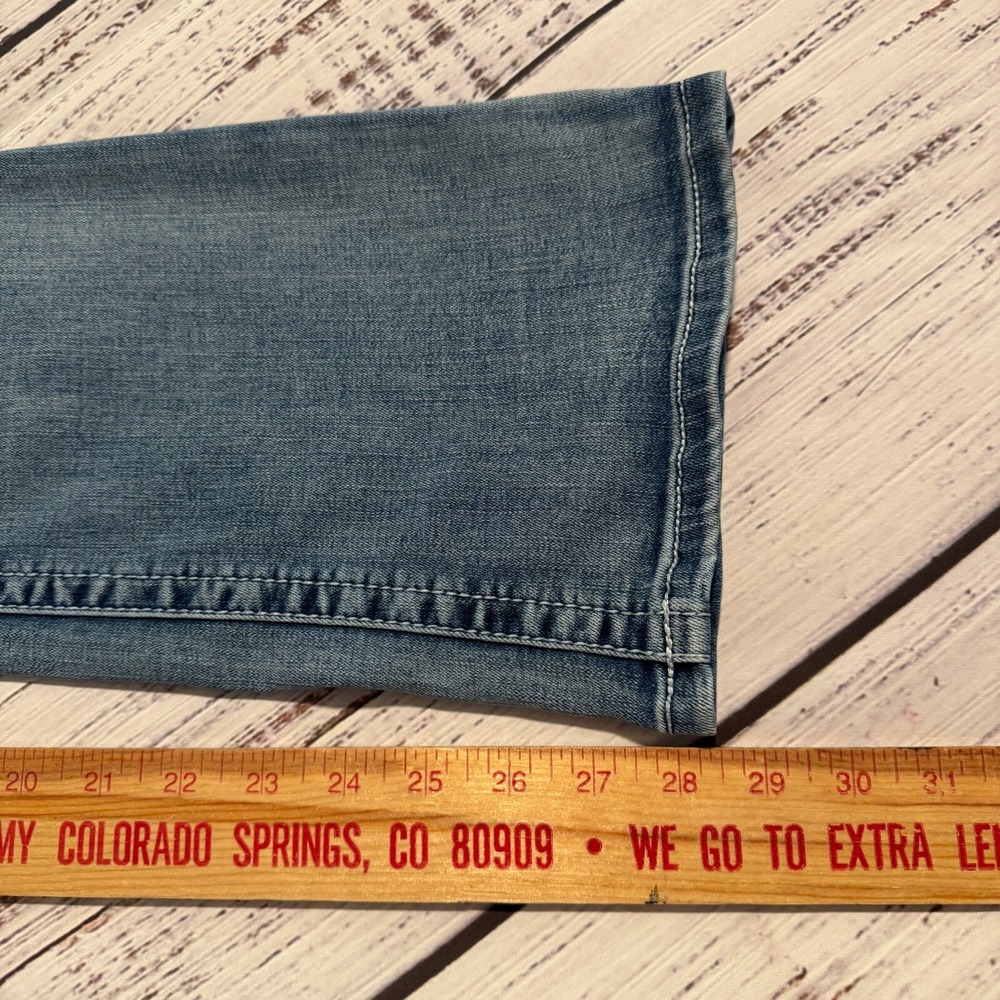 Telepatia Denim Jeans Light Wash Ankle Distressed Flair Womens 5/29 (Fits 27x28) - Picture 11 of 16